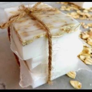 Set of 2 Homemade oatmeal  goat milk soaps